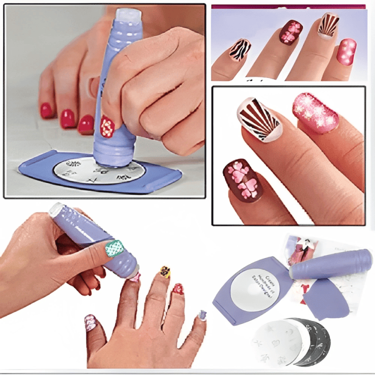 Saloon Express Nail Art Stamping Kit, Professional Nail Polish Art Kit, Decals Nail Paint Stamp Saloon Express Nail Art Stamping Kit, Professional Nail Polish Art Kit, Decals Nail Paint Stamp